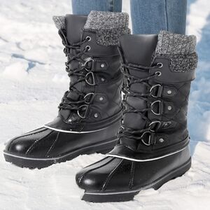 DREAM PAIRS Women's Mid-Calf Waterproof Winter Snow Boots wear once 7 new in box
